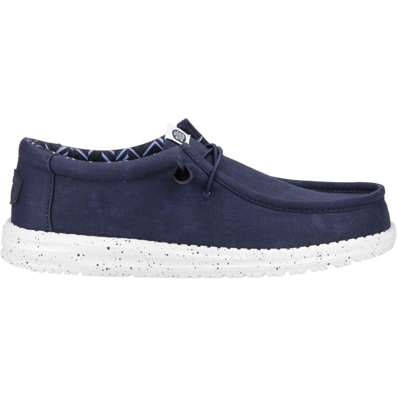 HEYDUDE Wally Canvas Chaussures Bateau En Coton 100% Pour Hommes, Couleur Marine