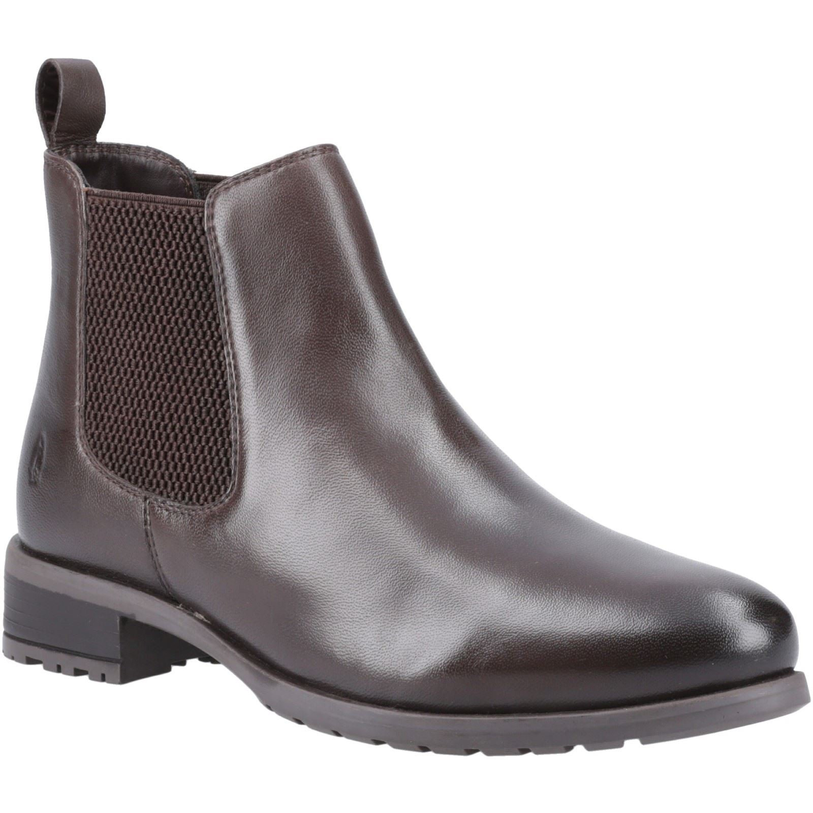 Hush Puppies Sammie Bottes Chelsea Plates Pour Femmes En Cuir Marron