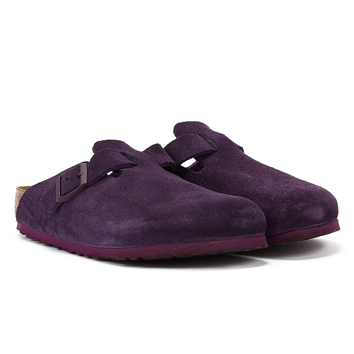 Birkenstock Sabots En Daim Violet De Boston