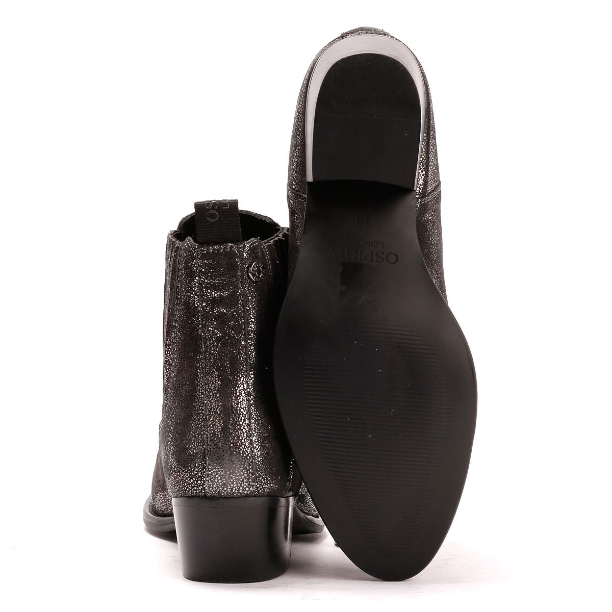 Osprey London The Janey Bottes Grises En Cuir Pour Femmes