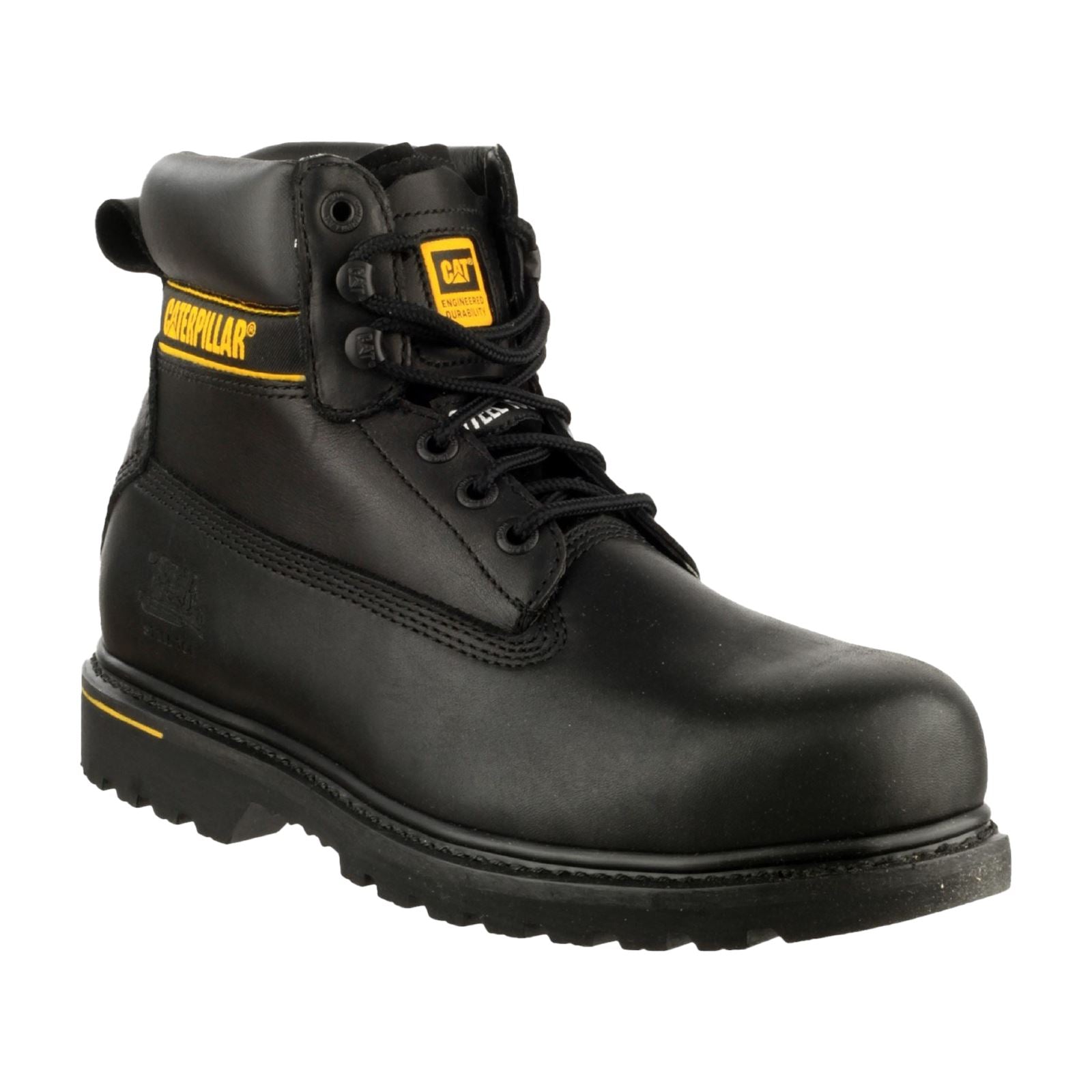 Caterpillar Bottes De Sécurité En Cuir Noir Cat Holton S3