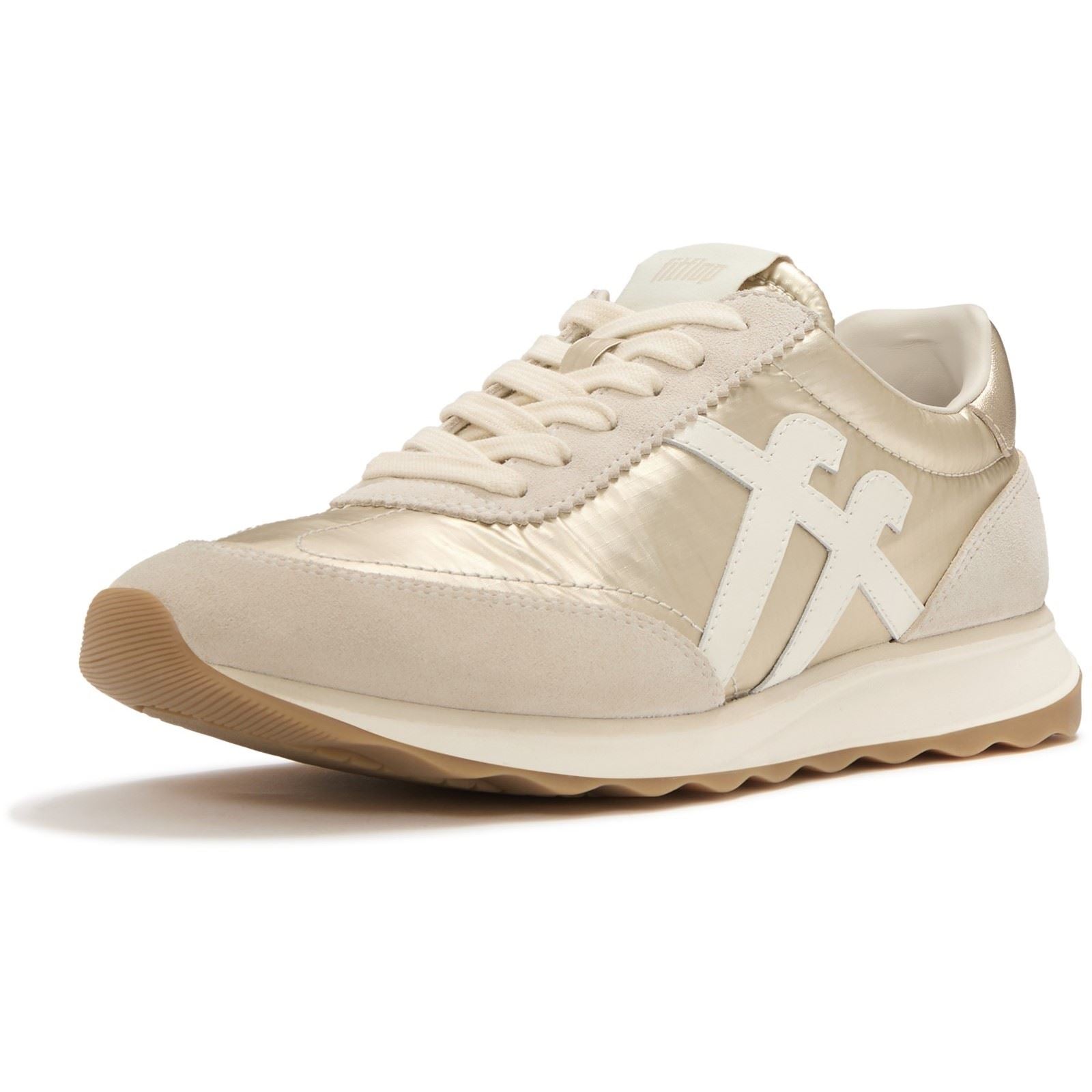 Fitflop Retro-Q FF Baskets Platino En Nylon Pour Femmes