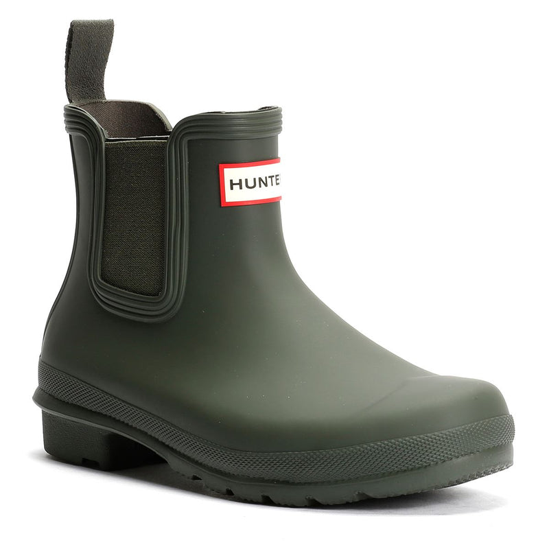 Hunter Original Chelsea Bottes En Caoutchouc Vertes Pour Femmes