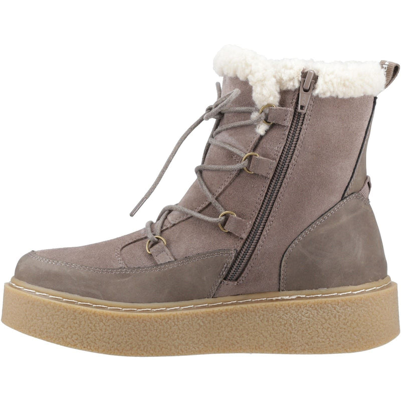 Hush Puppies Bronte Femmes Suède Bottes De Mi-mollet D'hiver Taupe