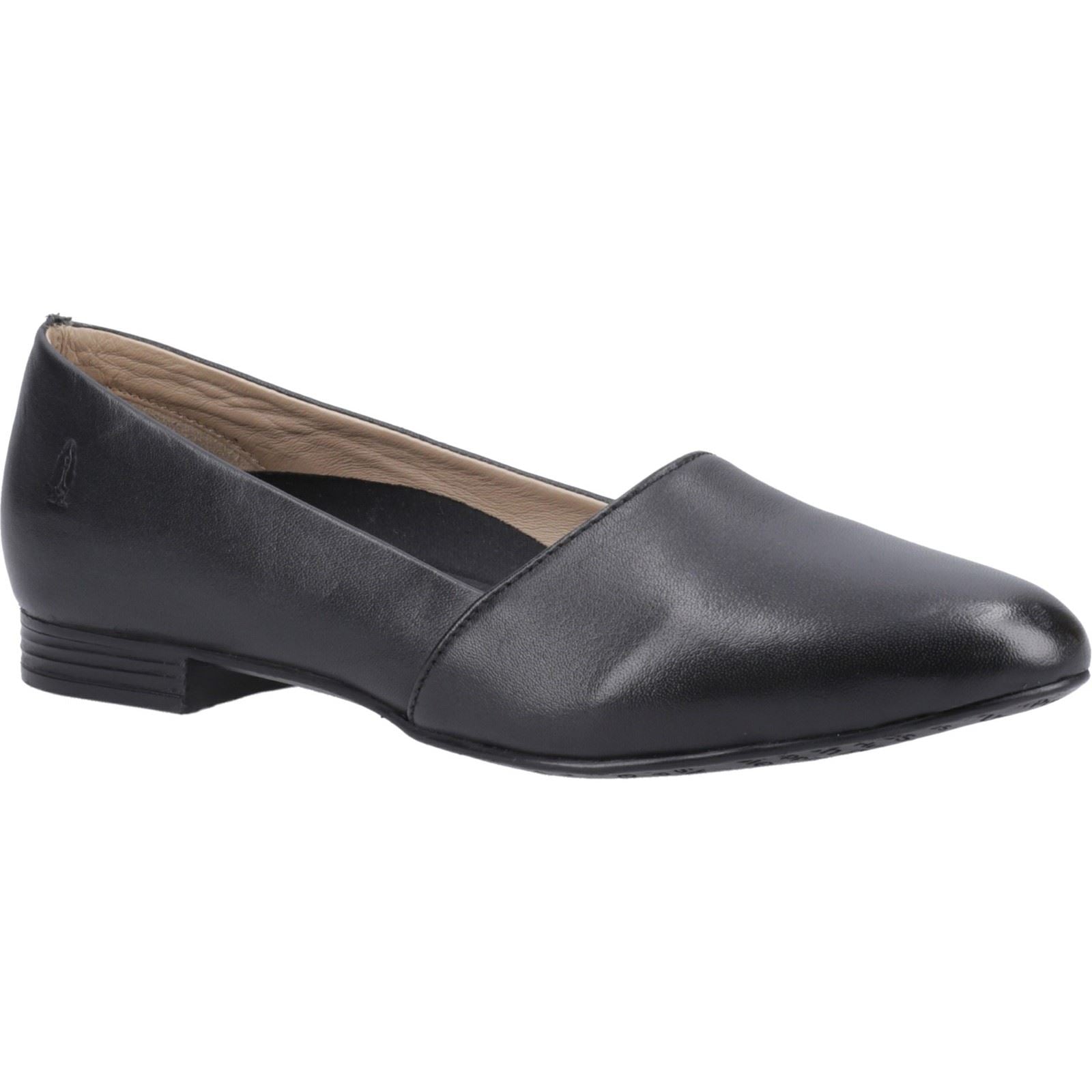 Hush Puppies Lola Senior Chaussures Plates De Ballet Noires Pour Filles En Cuir