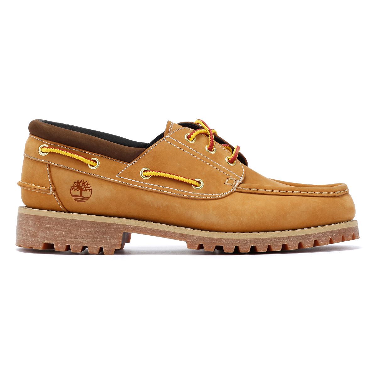 Timberland Authentic Chaussures En Cuir Marron À Lacets Pour Homme