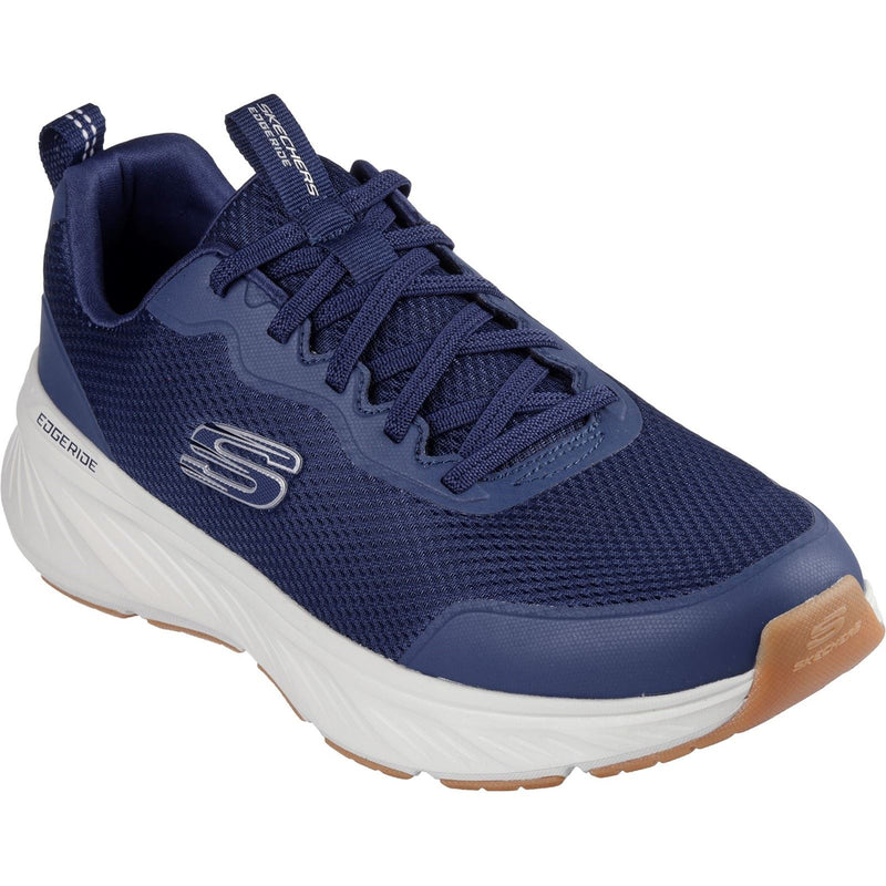 Skechers Edgeride Rekze Baskets Pour Hommes En Textile Bleu Marine/Blanc