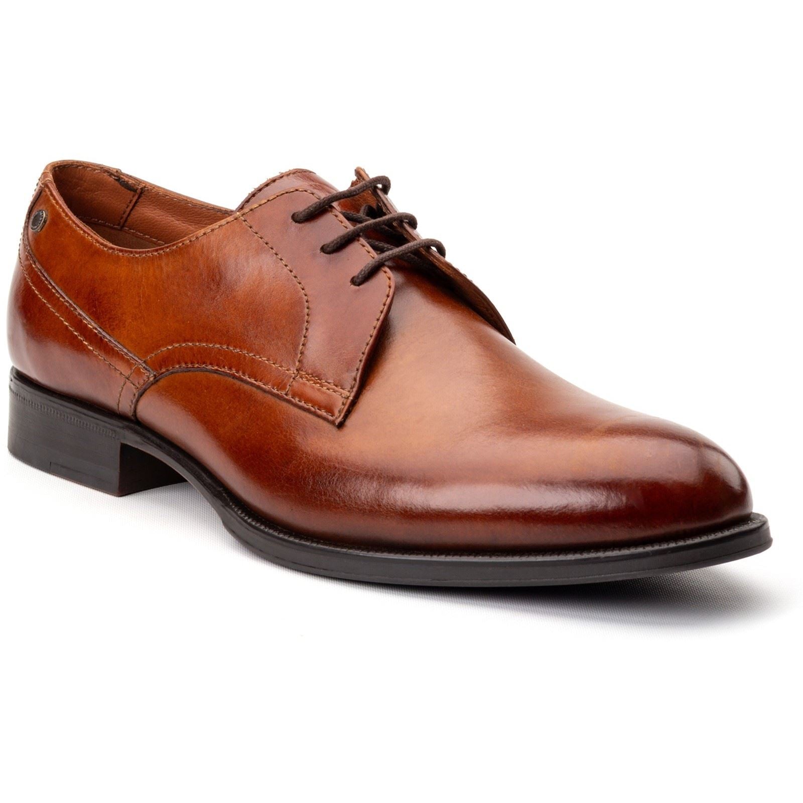 Base London Edison Chaussures À Lacets Pour Homme En Cuir Brûlé