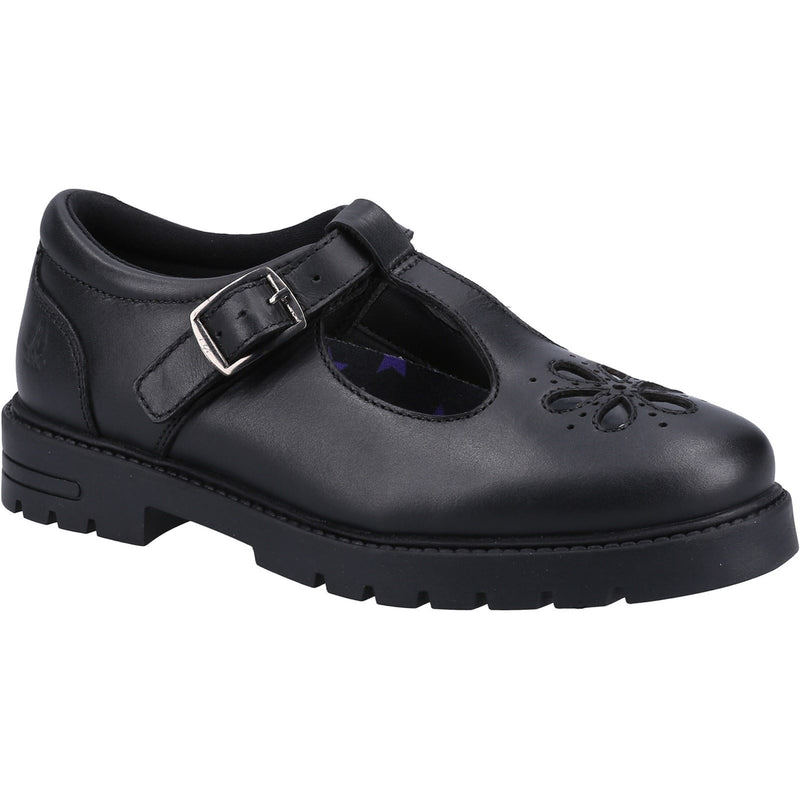 Hush Puppies Fiona SNR Chaussures Noires Pour Filles En Cuir