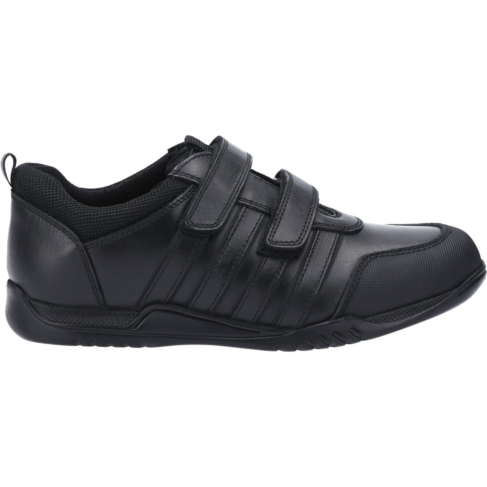 Hush Puppies Josh Senior Chaussures Noires Pour Garçons En Cuir