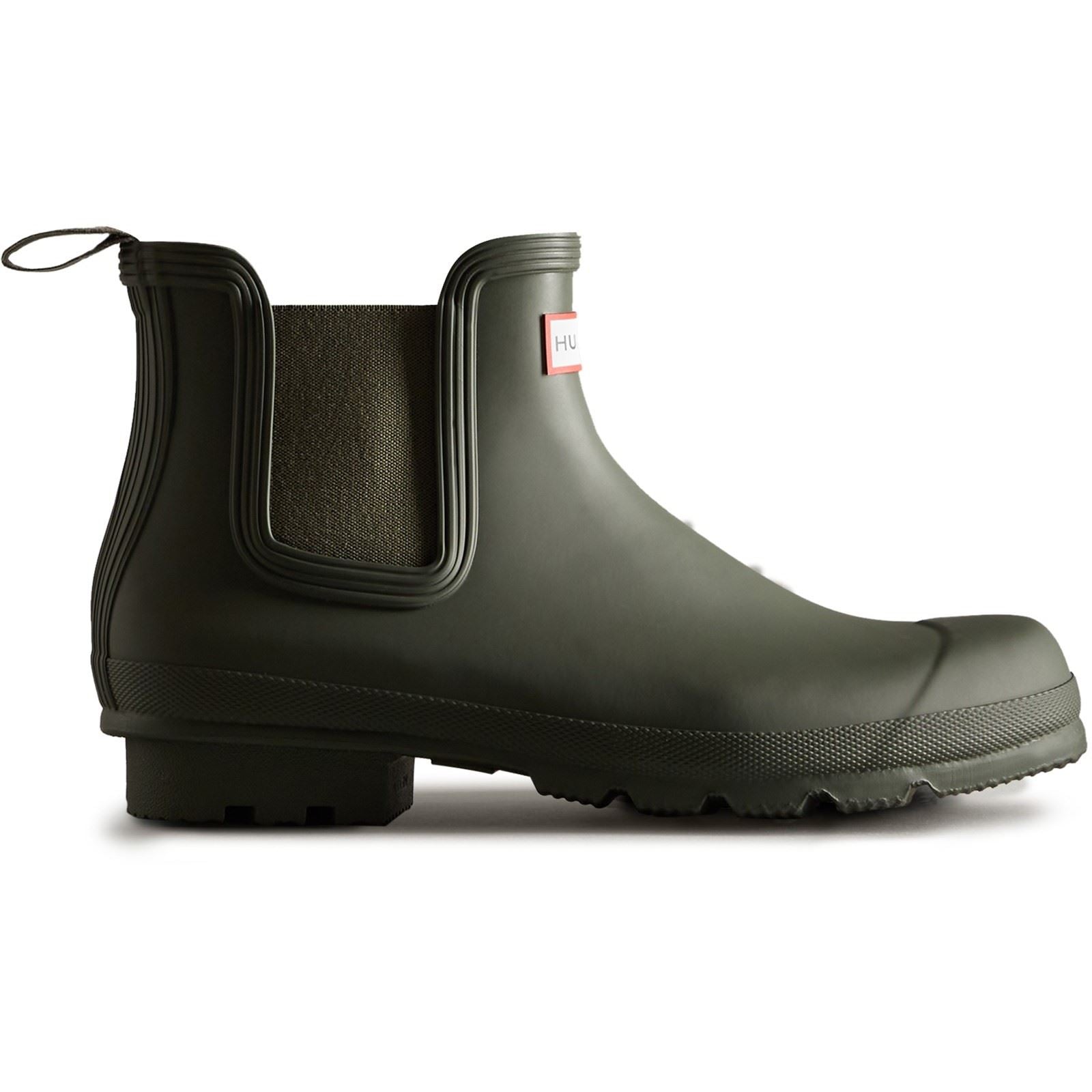 Hunter Original Chelsea Bottes En Caoutchouc Pour Hommes, Couleur Olive Foncé