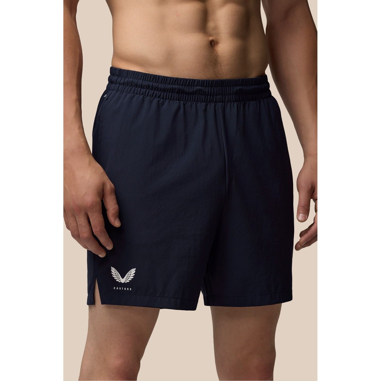 Castore Stretch Woven Shorts Vestes Matelassées Bleues En Polyester Pour Hommes