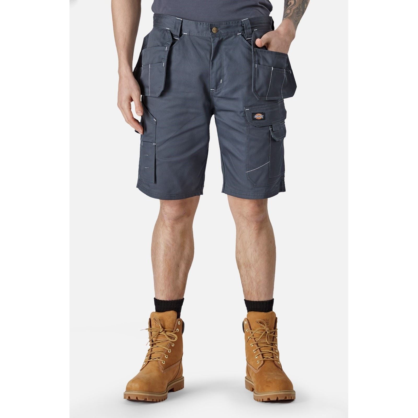Dickies Redhawk Pro Work Shorts De Travail Gris Pour Hommes En Polyester