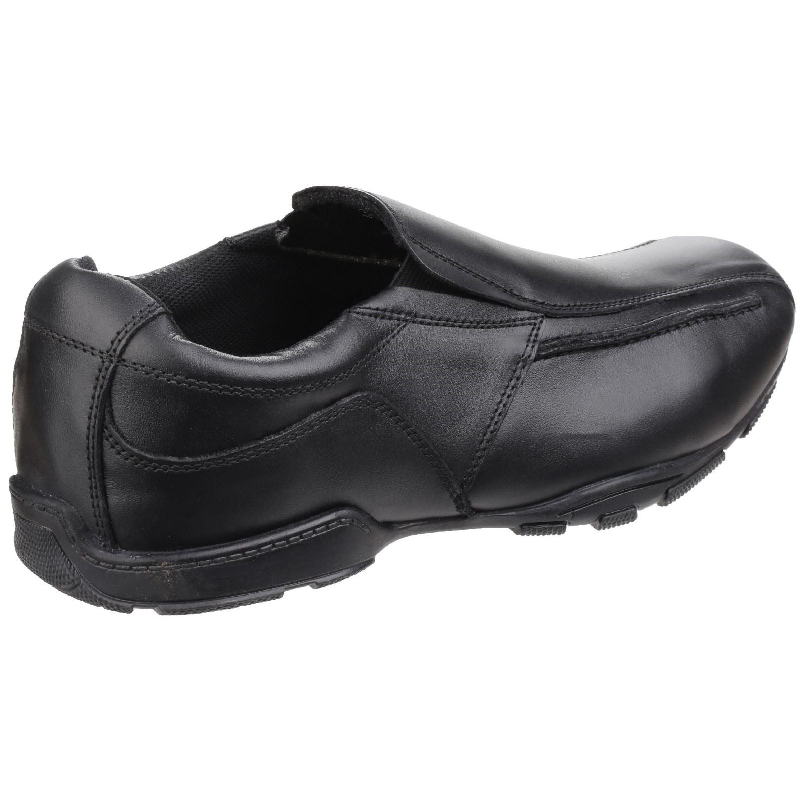 Hush Puppies Bespoke Senior Chaussures Noires Pour Garçons En Cuir