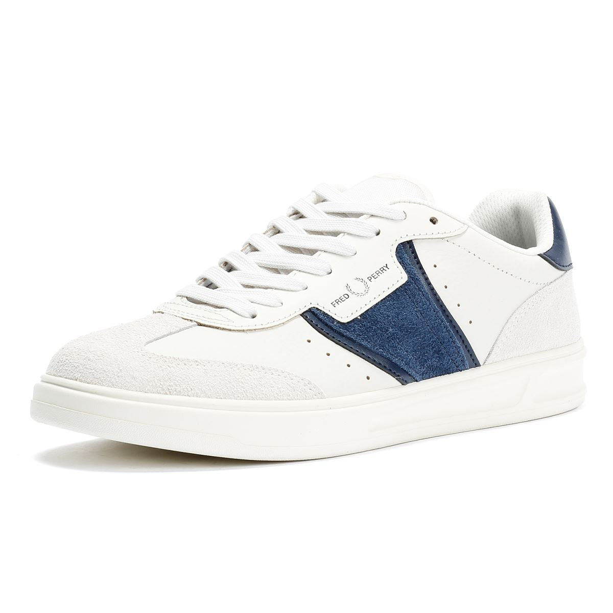 Fred Perry B4 Baskets Blanches En Cuir Pour Hommes
