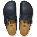 Birkenstock Boston Pro Sabots Noirs En Cuir Pour Femmes