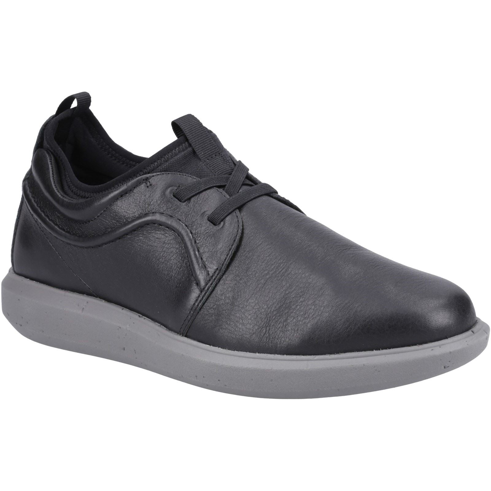 Hush Puppies Niles Chaussures Noires En Cuir Pour Homme À Lacets