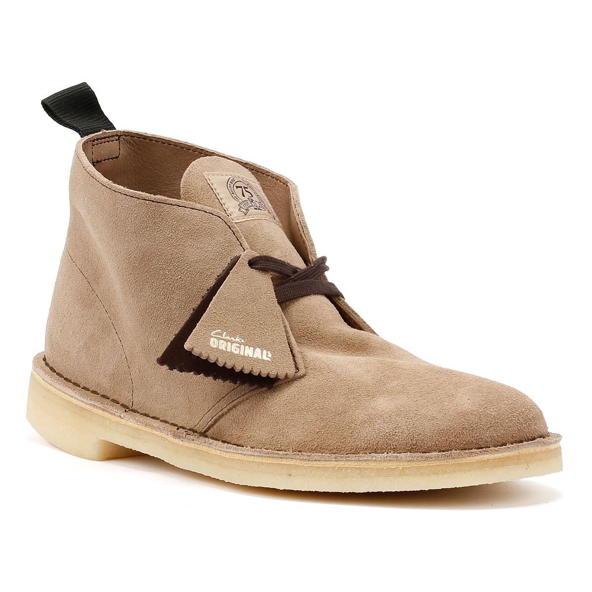 Clarks Originals Desert Bottes En Daim Marron Pour Homme