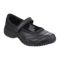 Skechers Velocity Pouty Chaussures Noires Pour Filles En Cuir