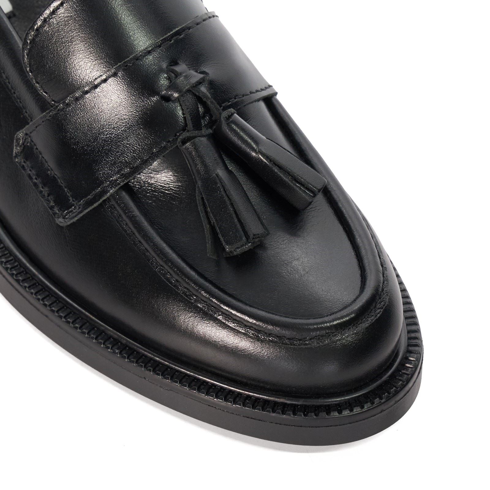 Dune Garda Mocassins Noirs Pour Femmes En Cuir