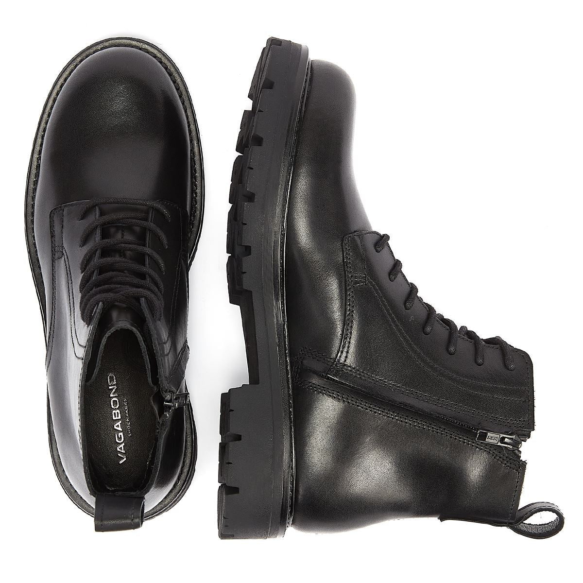 Vagabond Bottes Noires À Lacets Pour Homme Cameron