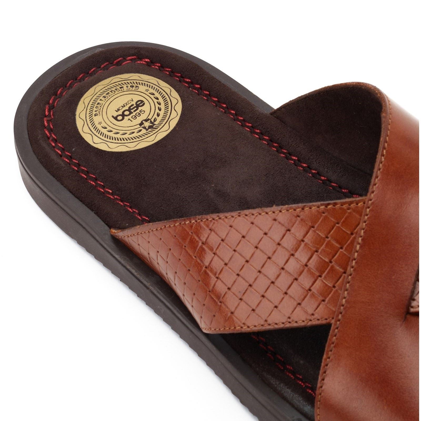 Base London Astro Sandales En Cuir Pour Hommes Couleur Tan Brûlé