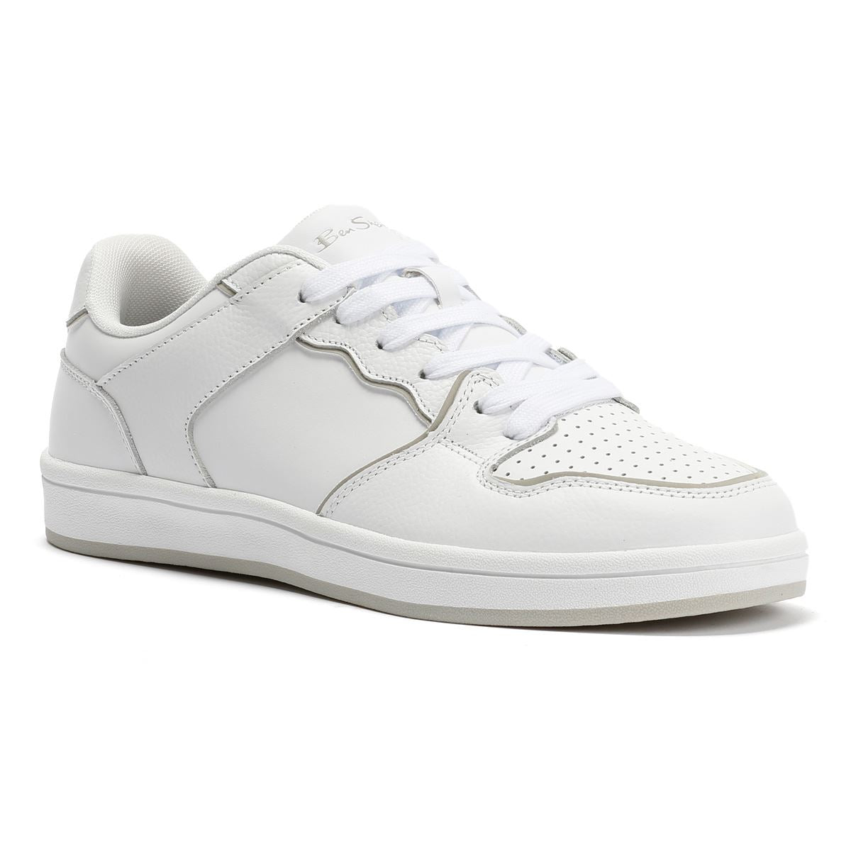 Ben Sherman Club Baskets Blanches En Cuir Pour Hommes