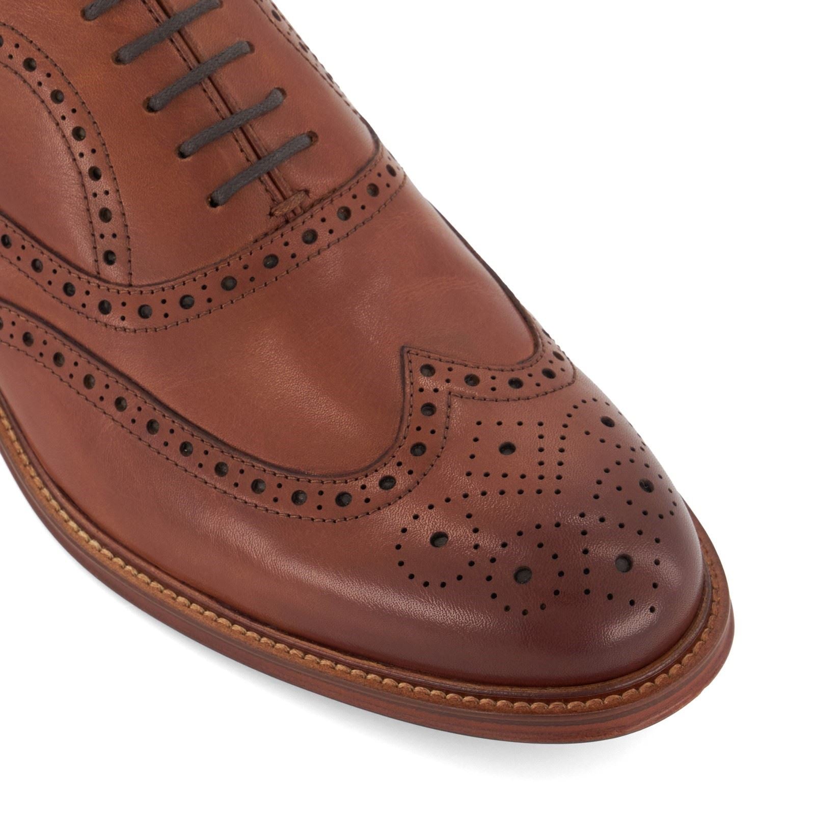 Dune Solihull Chaussures En Cuir Pour Hommes Brogues Tan