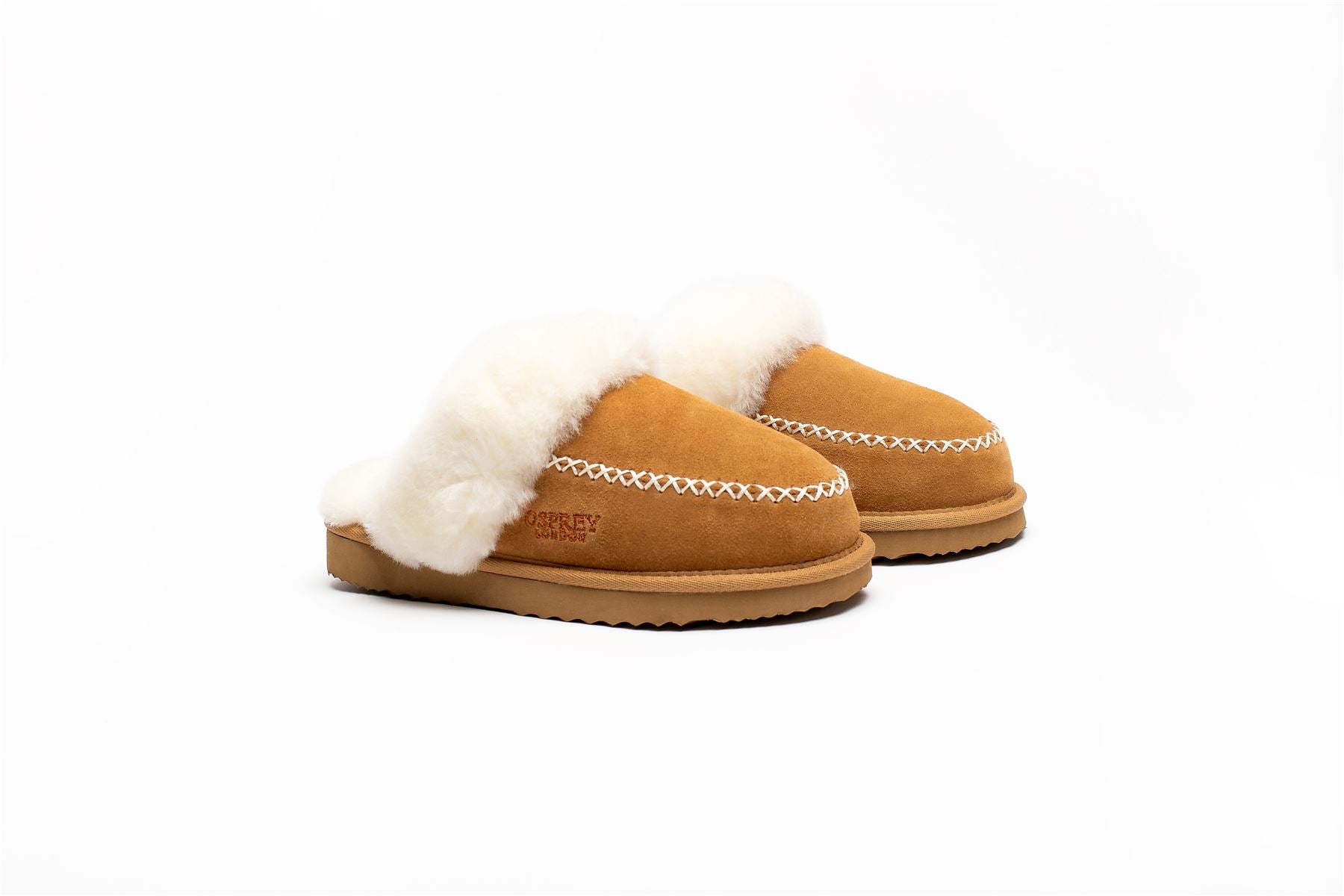 Osprey London The Celeste Chaussons En Suède Pour Femmes Marron