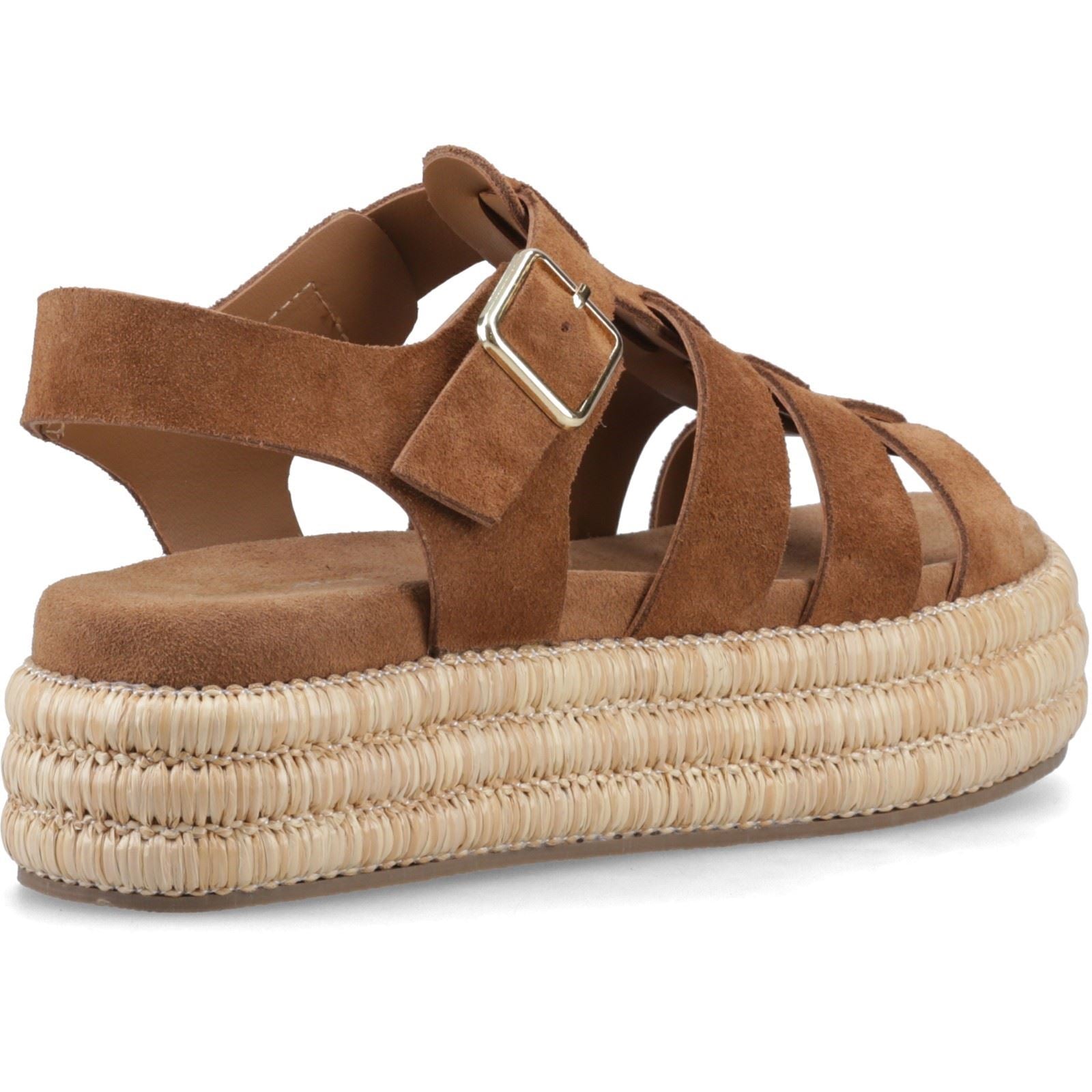Hush Puppies Rosetta Gladiator Sandales En Cuir Pour Femmes Couleur Caramel
