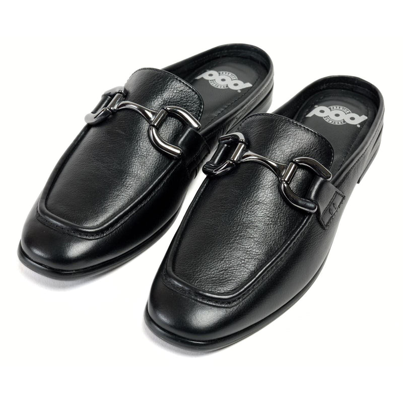 Pod Mila Mules Noires En Cuir Pour Femmes