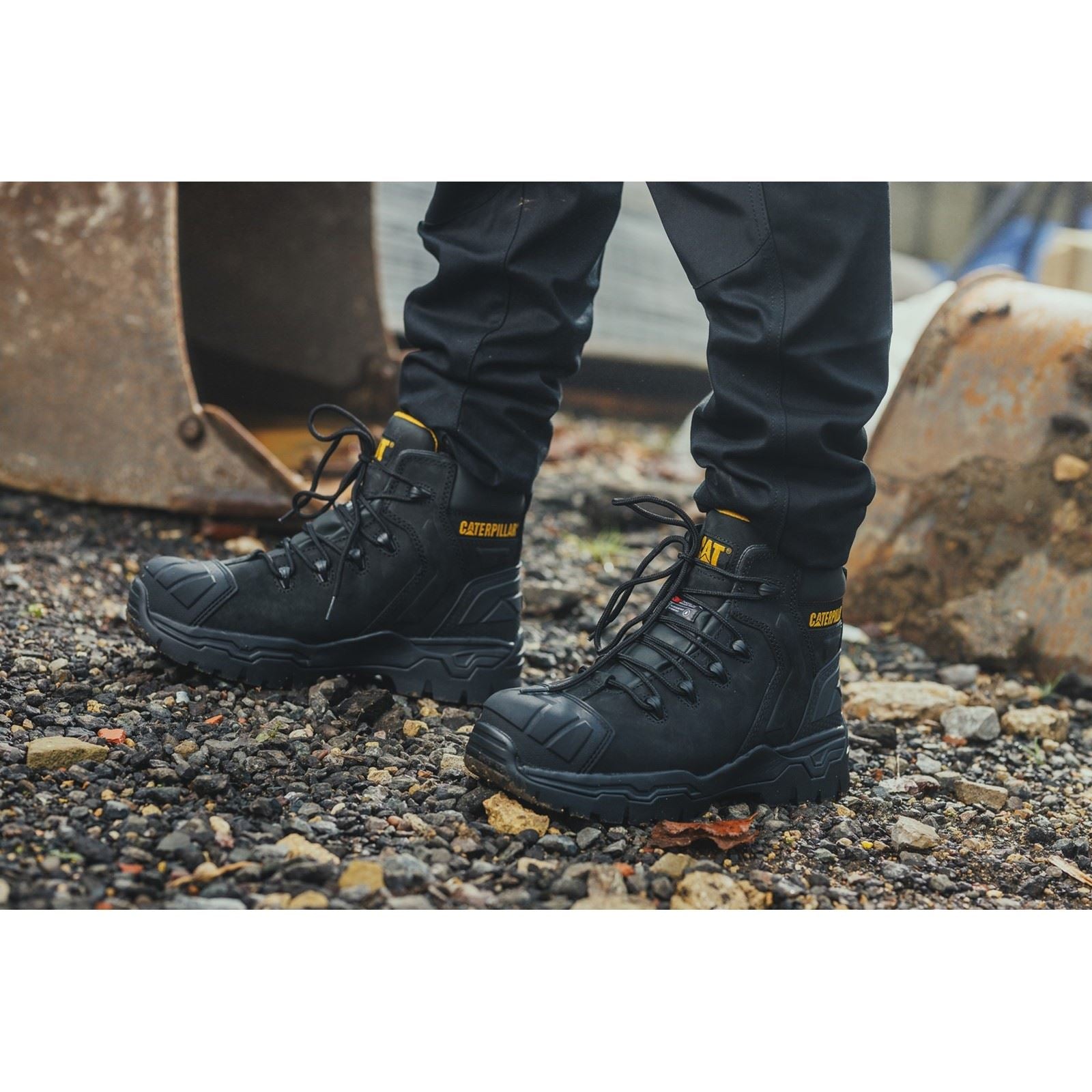 Caterpillar Bottes De Sécurité En Cuir Noir Everett S3 Wp