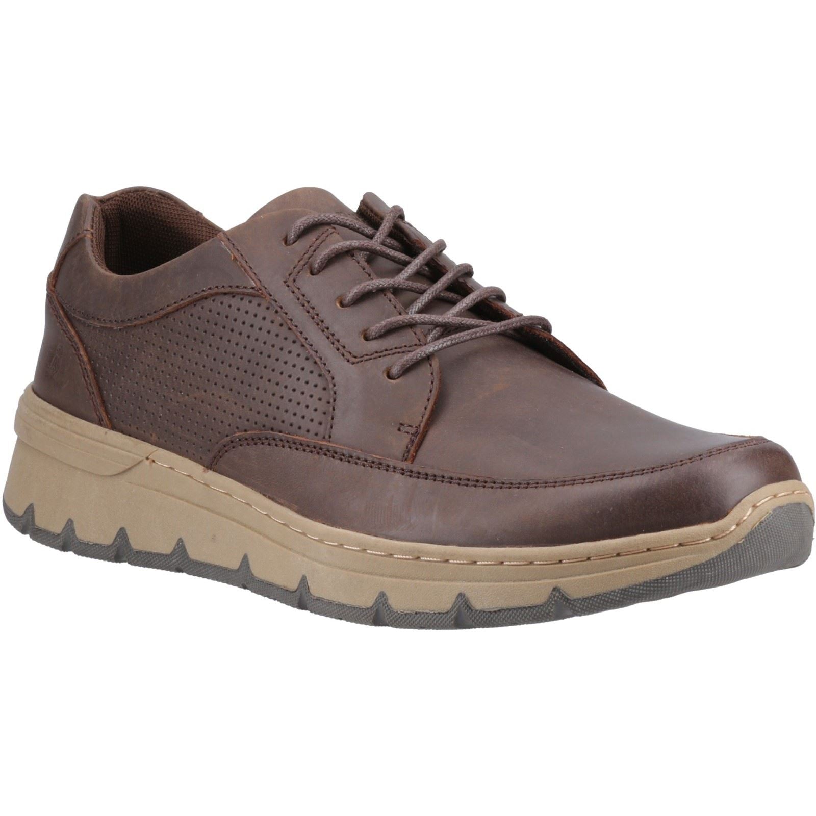 Hush Puppies Nelson Chaussures En Cuir Marron À Lacets Pour Homme
