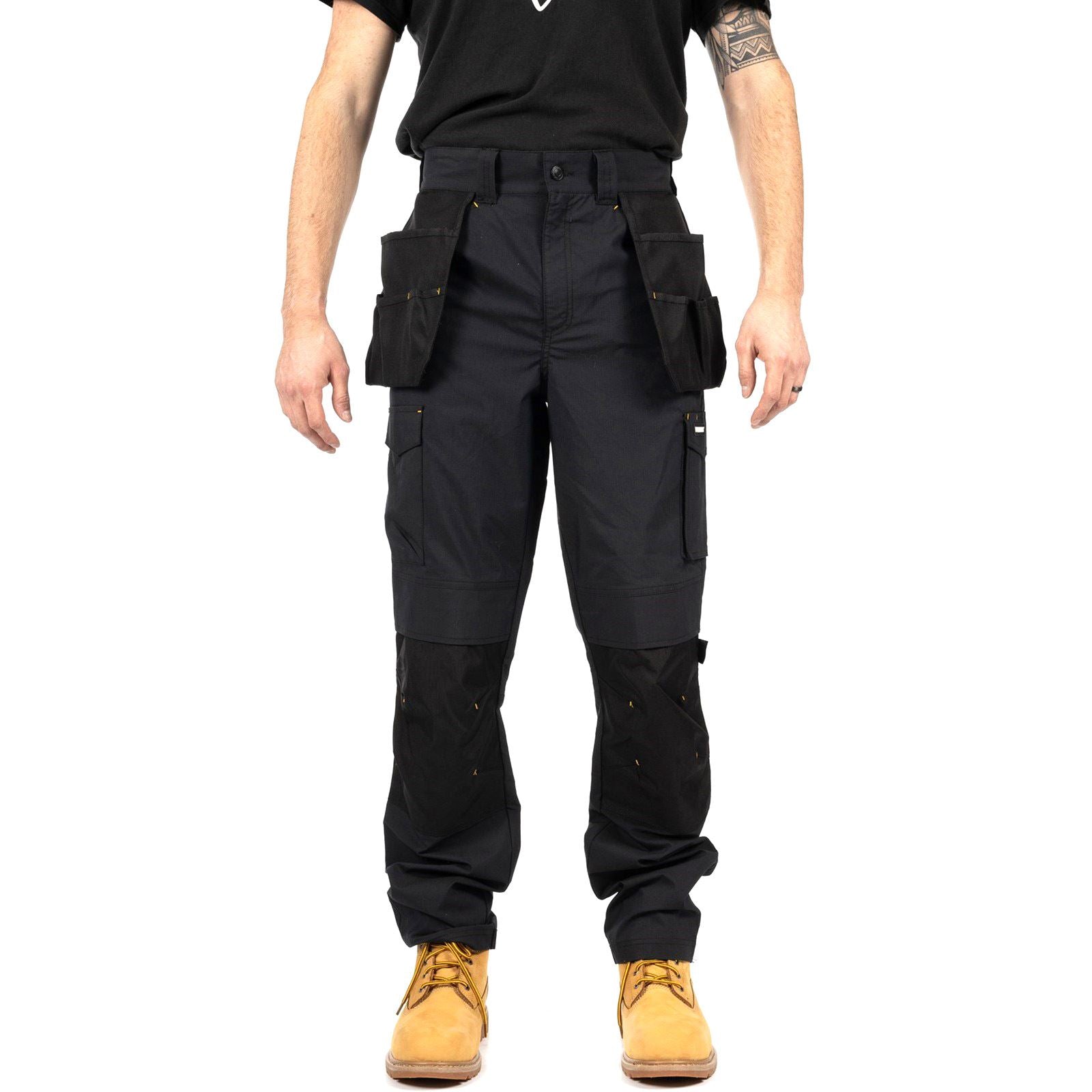 Caterpillar Nexus Holster Stretch Pocket Pantalons Noirs En Coton Pour Hommes - Extérieur