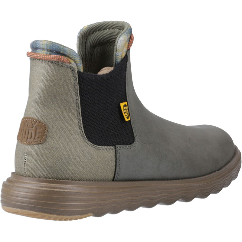 HEYDUDE Branson Classic Bottes Pour Hommes Olive Foncé/Espresso