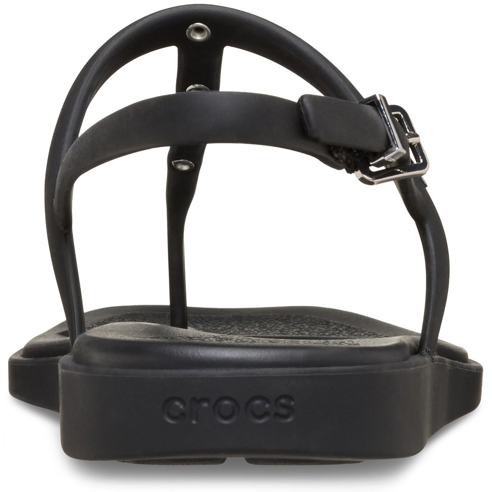 Crocs Miami Studded Thong Flip Sandales Noires En Thermoplastique Pour Femmes