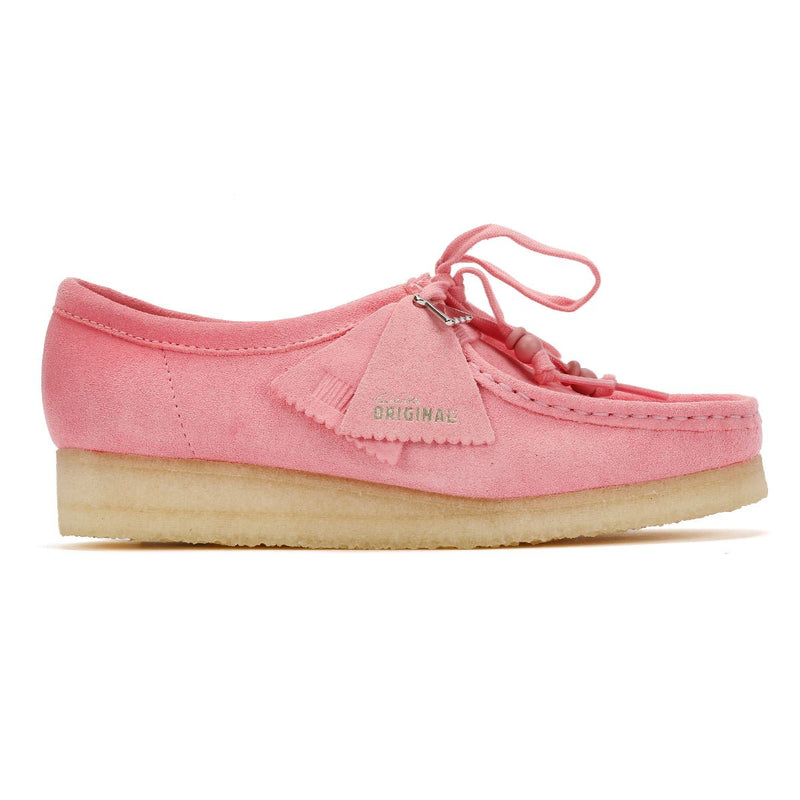 Clarks Originals Wallabee Chaussures Roses Pour Femmes En Suède