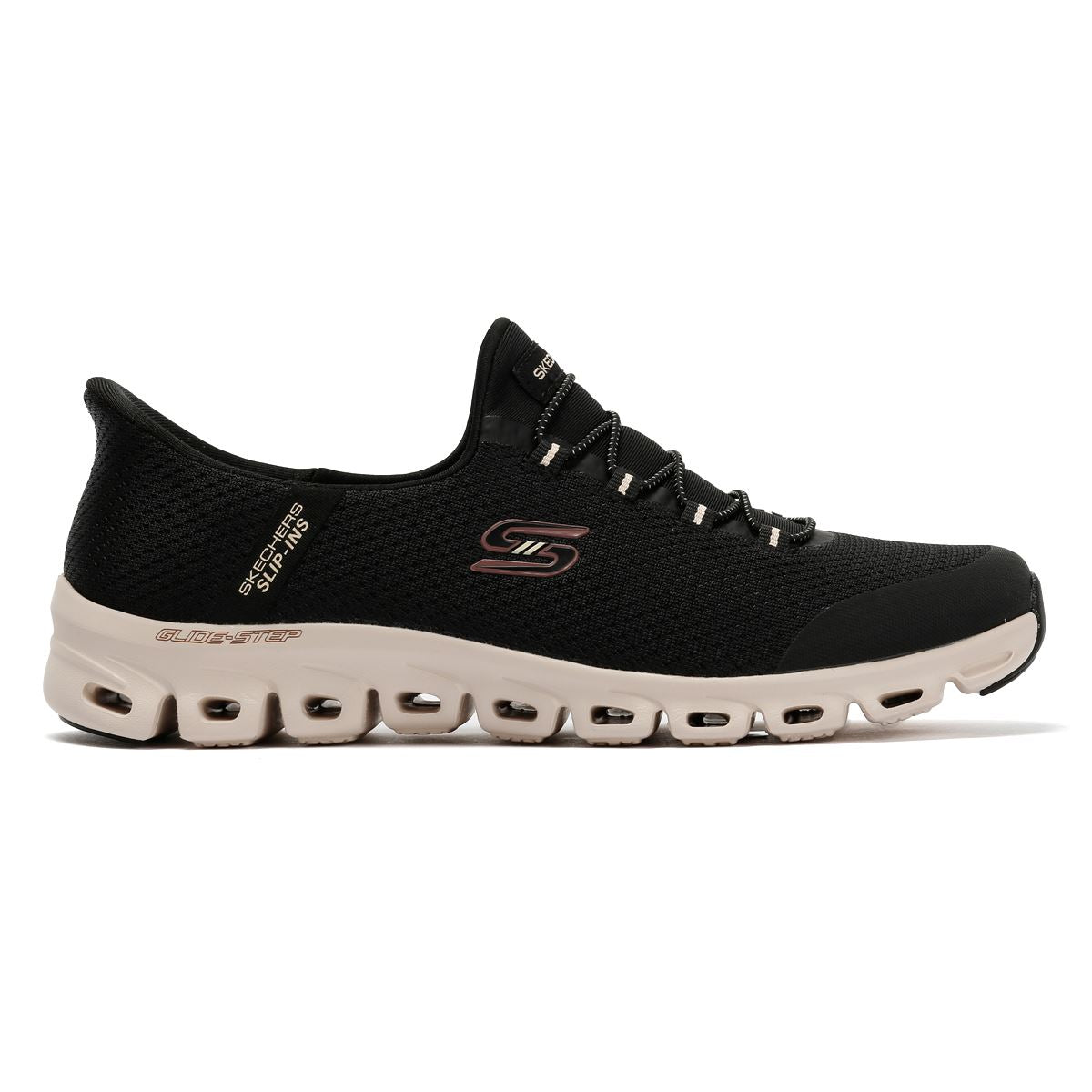 Skechers Slip-Ins Glide Step Vibey Baskets Noires En Mesh Pour Femmes