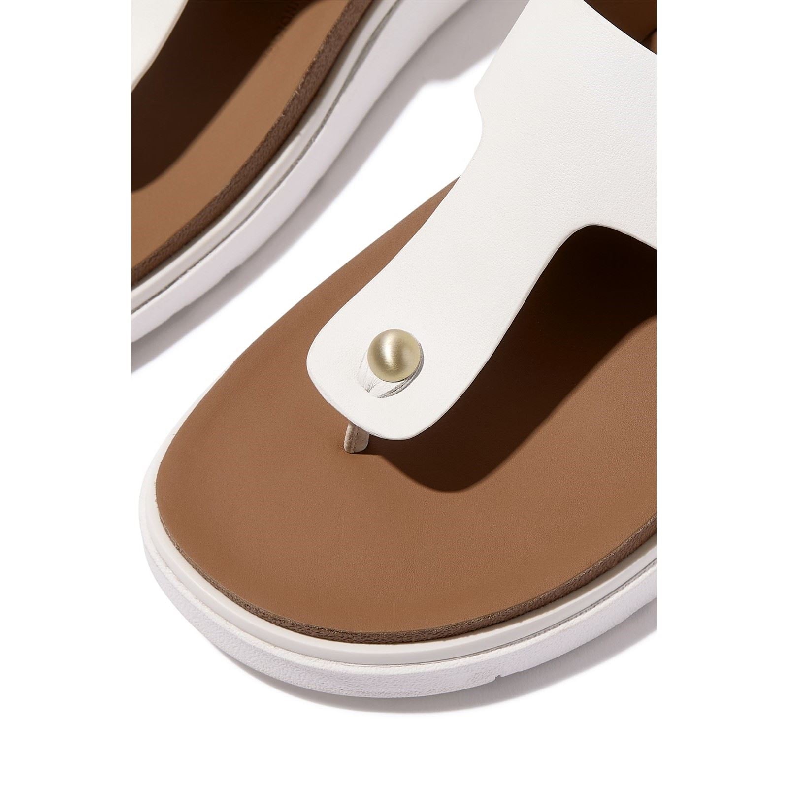 Fitflop Gen-FF Toe-Post Sandales Blanches Urbaines En Cuir Pour Femmes