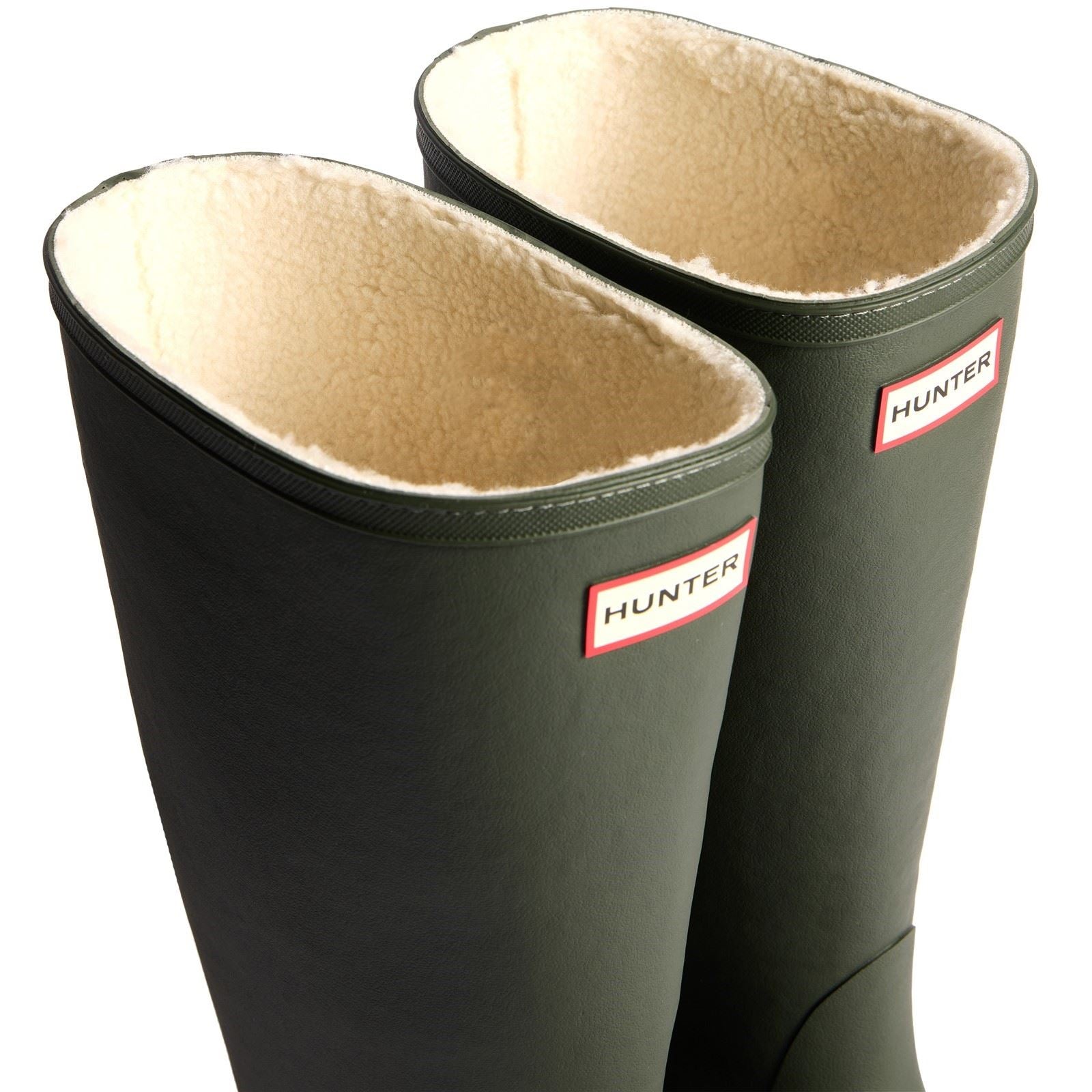 Hunter Downpour Tall Insulated Bottes De Wellington En Caoutchouc Pour Femmes En Olive Foncé