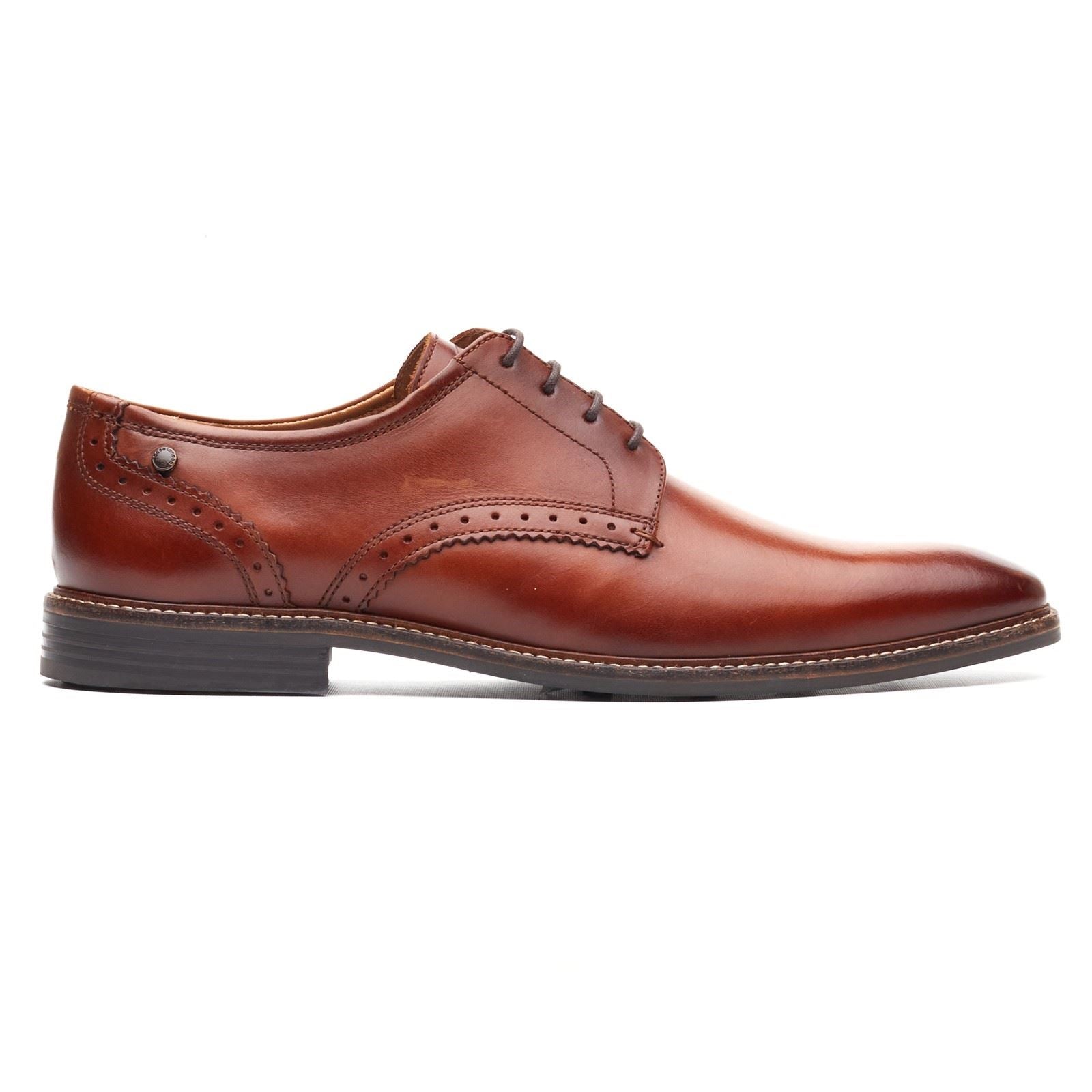 Base London Eton Lace Up Chaussures En Cuir Pour Hommes En Tan Brûlé À Lacets