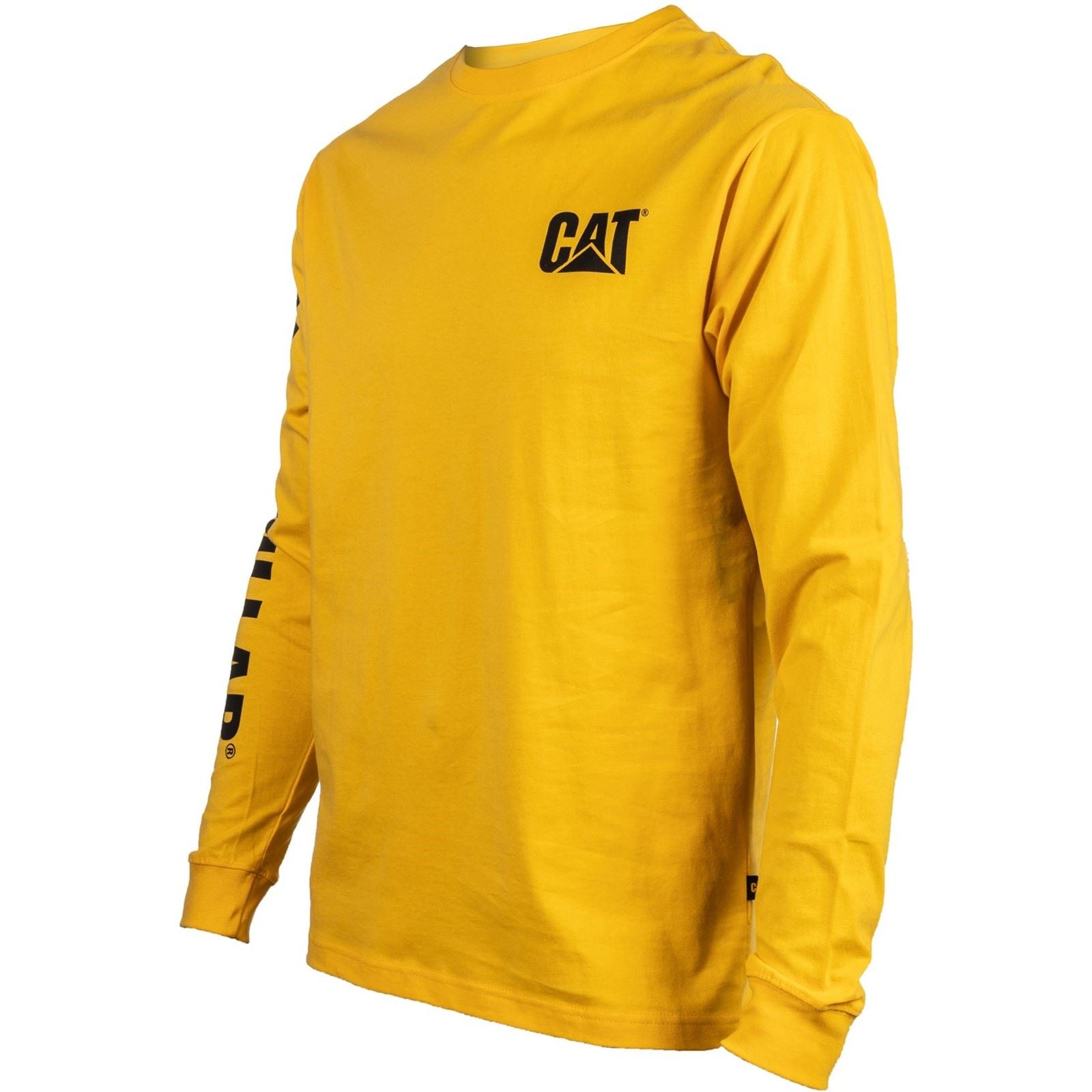 Caterpillar Trademark Banner Long Sleeve T-Shirt Jaune En Coton Pour Homme