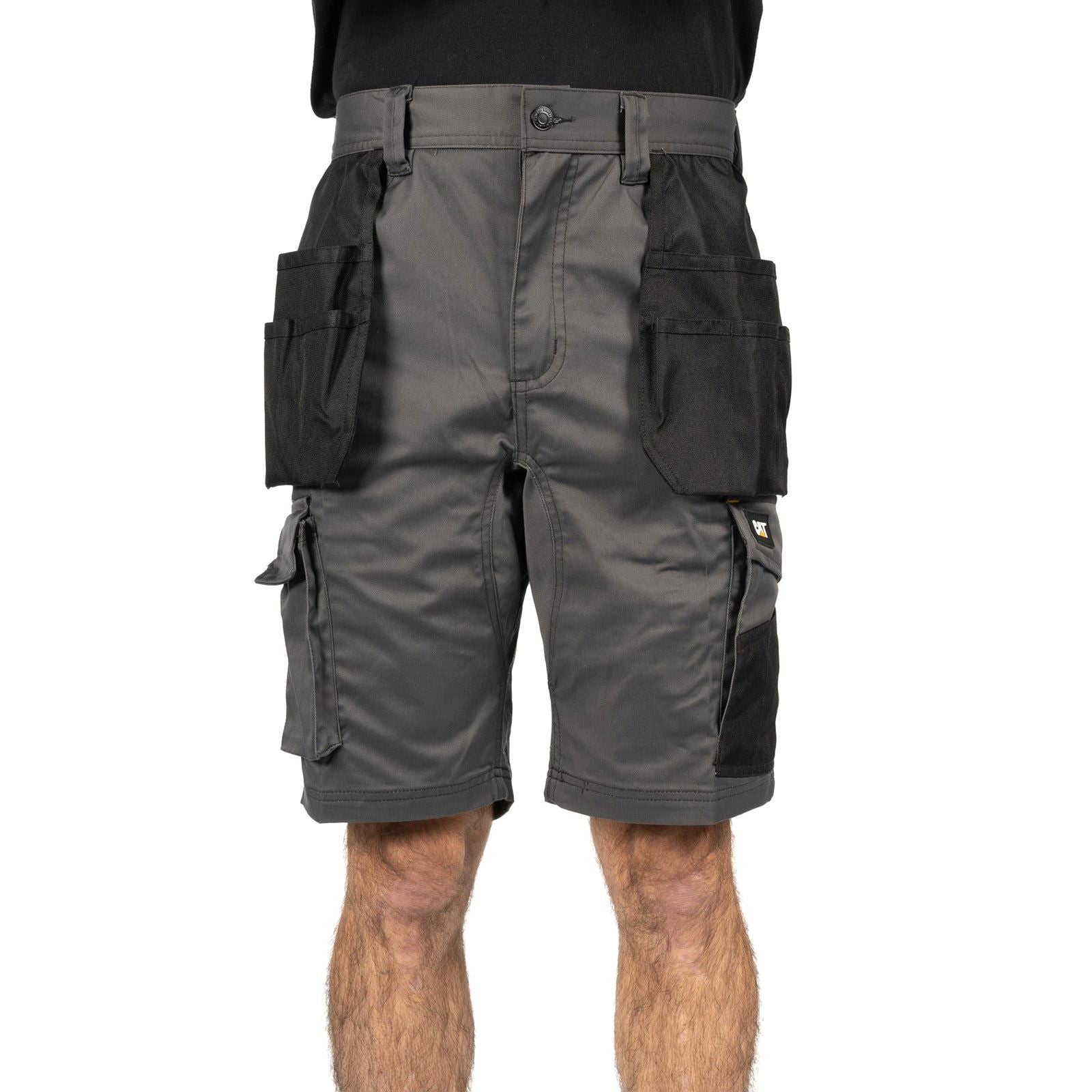 Caterpillar Essential Stretch Holster Shorts De Travail Gris Pour Hommes En Polyester