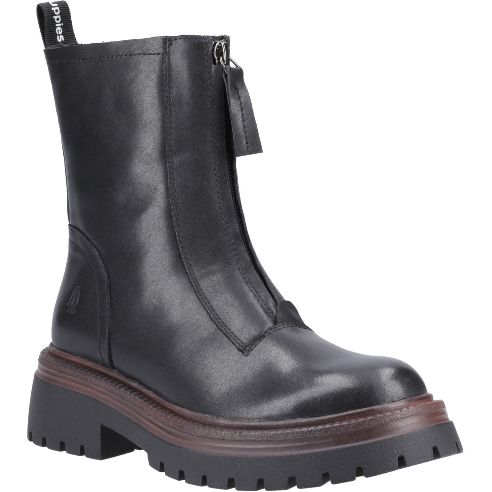 Hush Puppies Roxanna Bottes En Cuir Noires Pour Femmes
