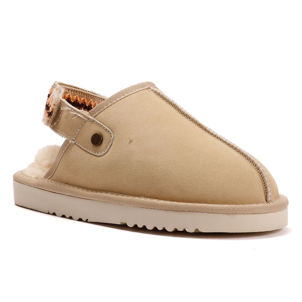 Osprey London The Constellation Pantoufles Beiges En Suède Pour Femmes