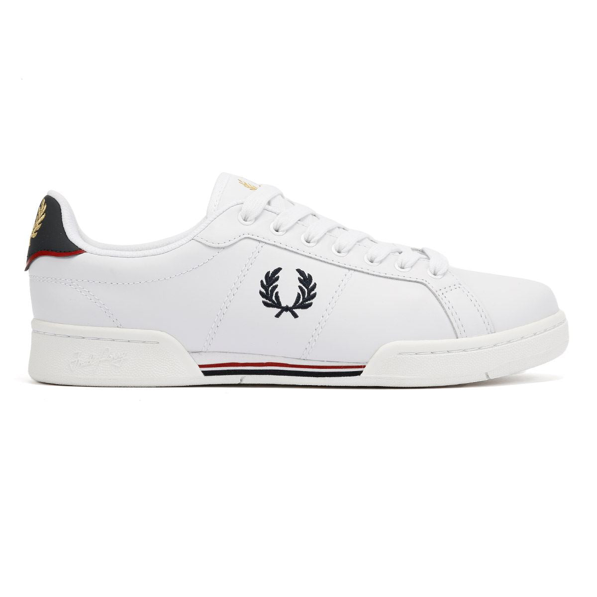 Fred Perry Split Cup Baskets Blanches En Cuir Pour Hommes