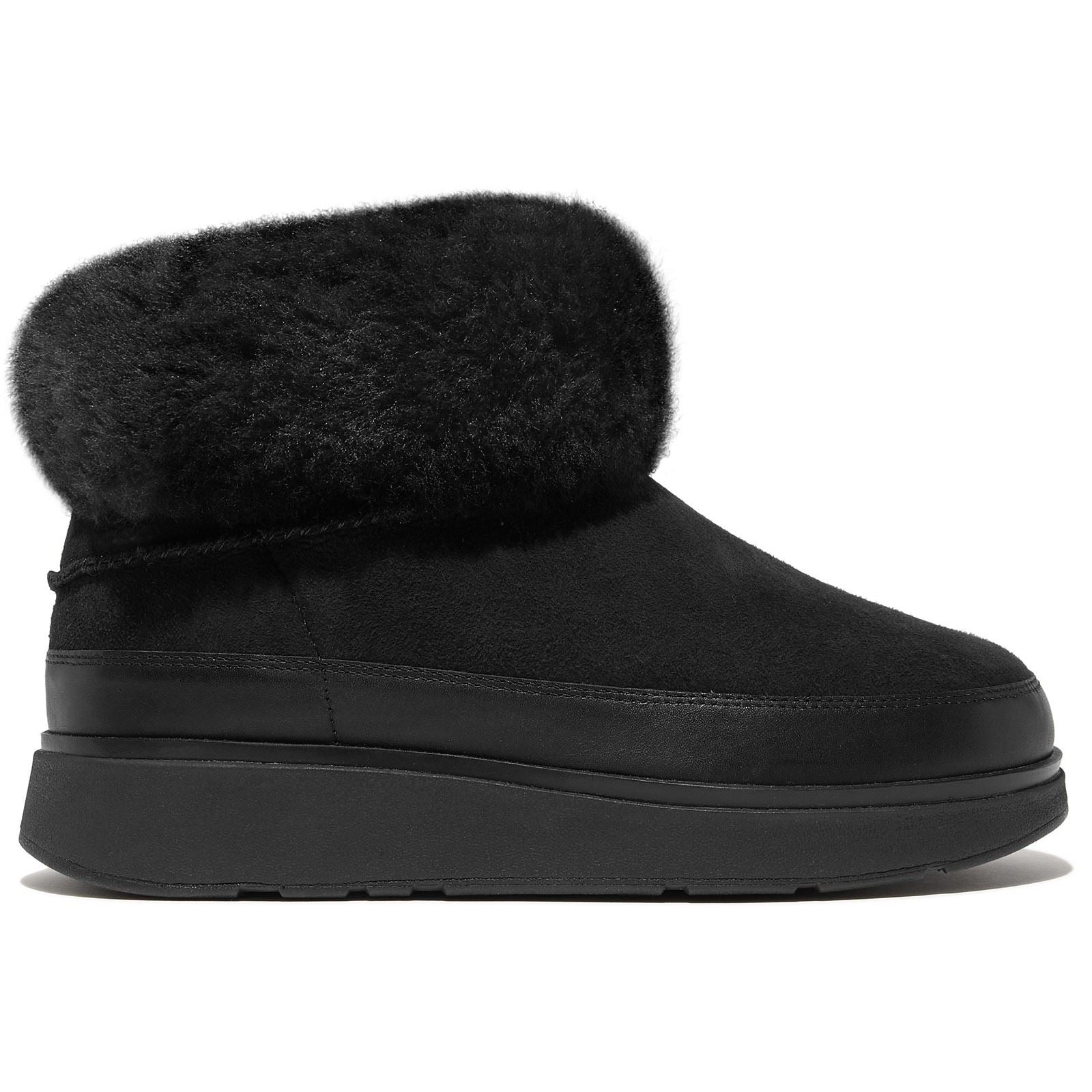 Fitflop Gen-FF Mini Double-Faced Bottes Noires Tout En Cuir Pour Femmes