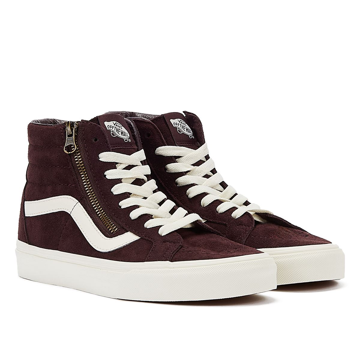 Vans Baskets Marron Pour Femmes Avec Fermeture Éclair Latérale Sk8-Hi