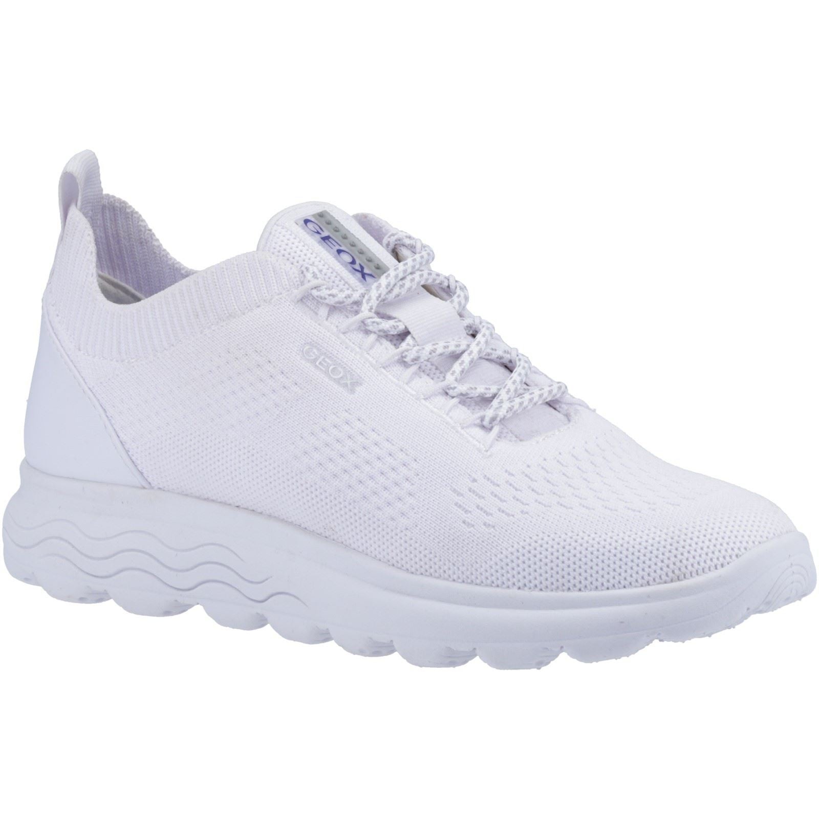 Geox D Spherica A Baskets Blanches En Cuir Pour Femmes