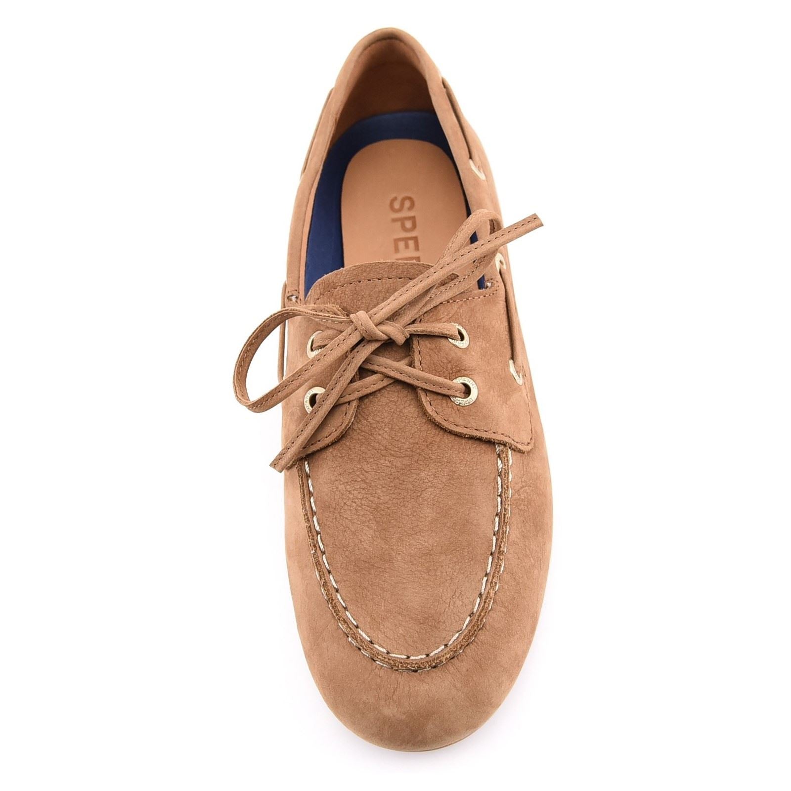 Sperry Slim Boat Chaussures Bateau En Cuir Pour Femmes Couleur Tan